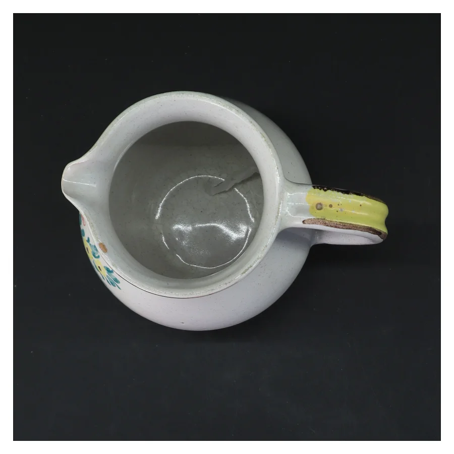 Keramikkande med blomsterdesign (str. Ø 9,5 cm længde 14 cm)