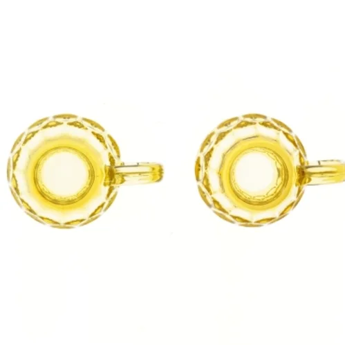 Retro ølkrus i gult glas (str. 2 stk Ø 8,5 cm højde 9 cm)