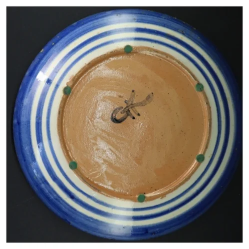 Håndmalet keramik fad (str. 30 cm)