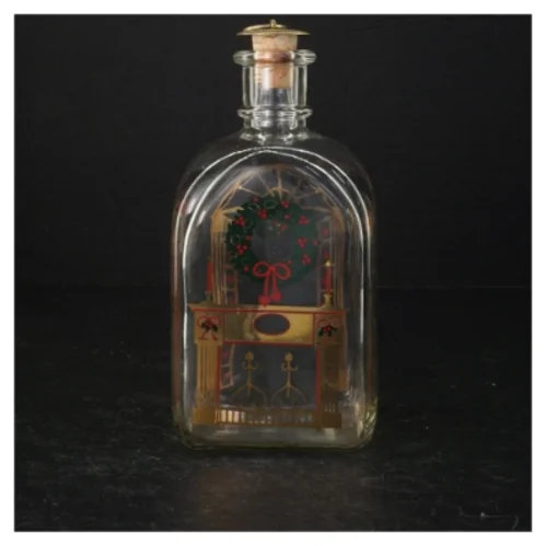 Julepyntet jule snapse flaske (str. 19 cm)