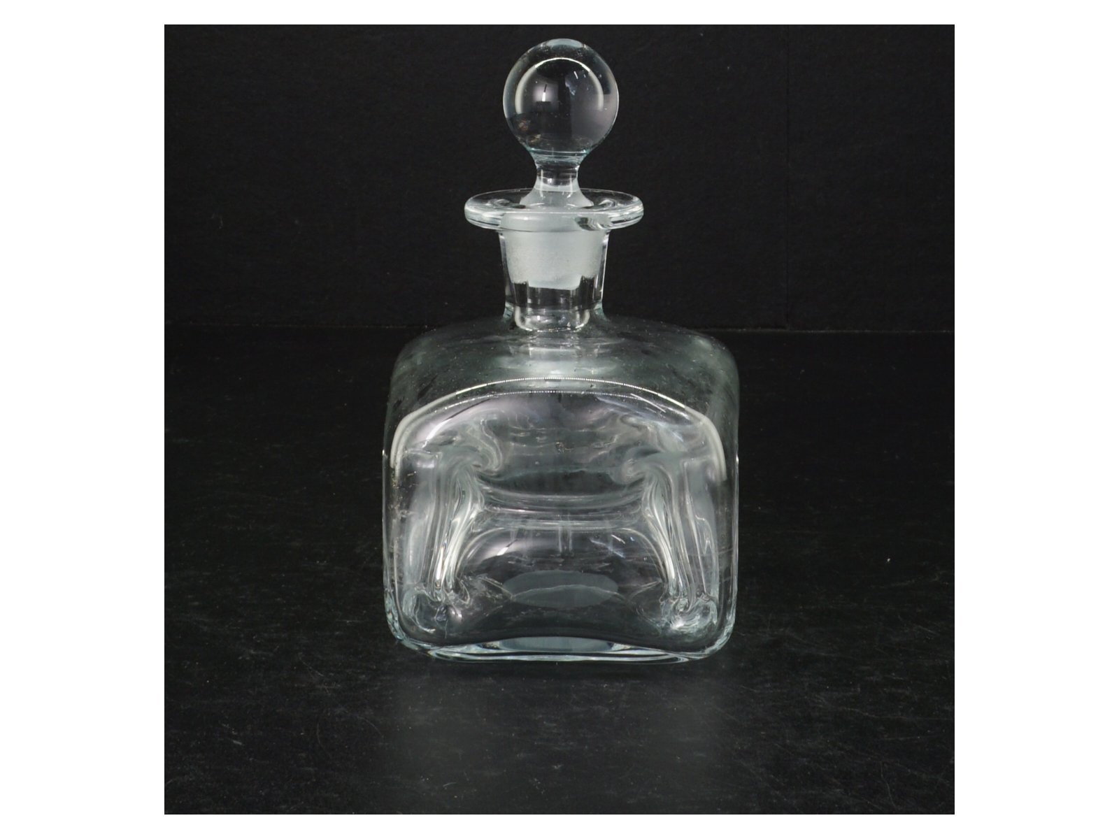 Glaskaraffel med prop (str. 14 cm)
