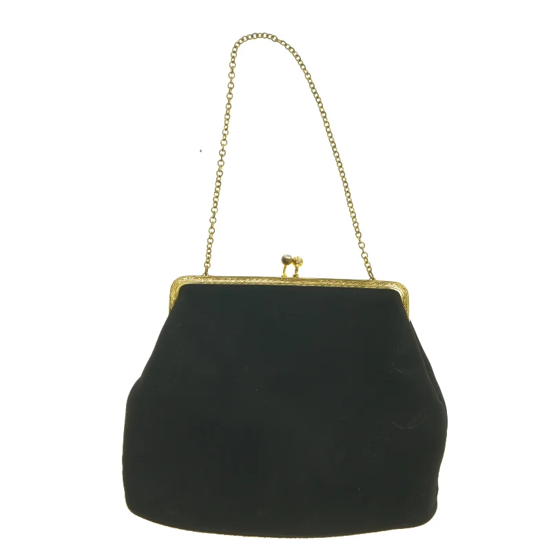 Sort aftentaske med kæde (str. 15x19 cm)