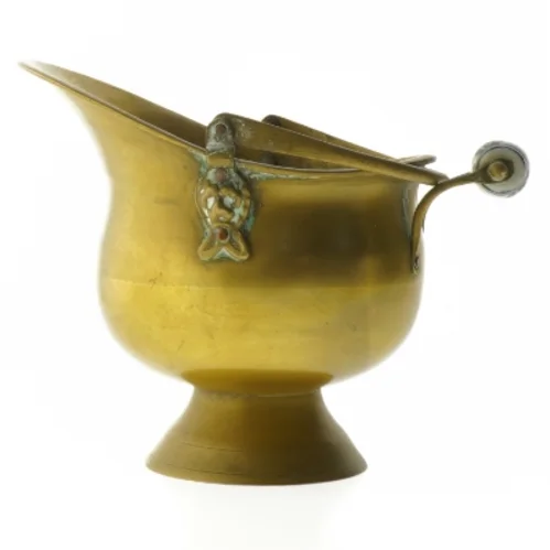 Messingspand med hank (str. 15 cm)