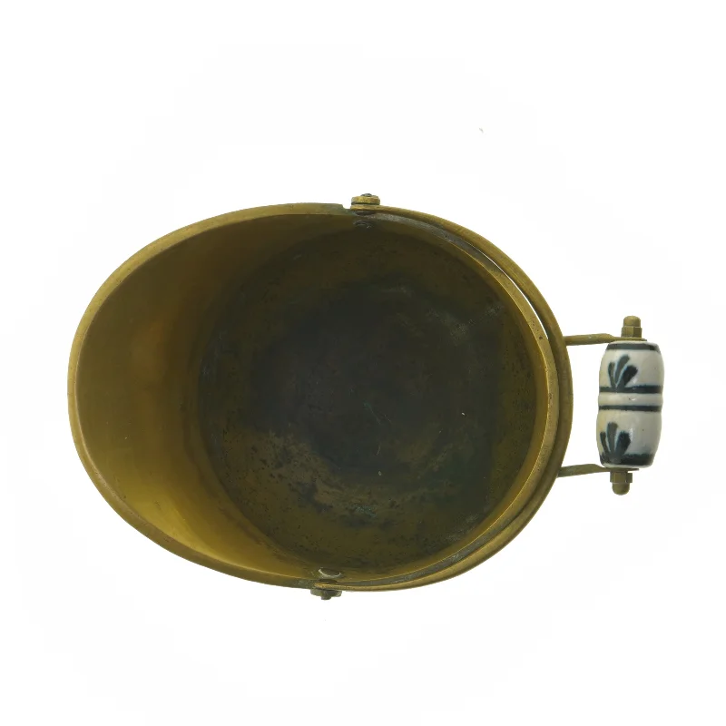 Messingspand med hank (str. 15 cm)