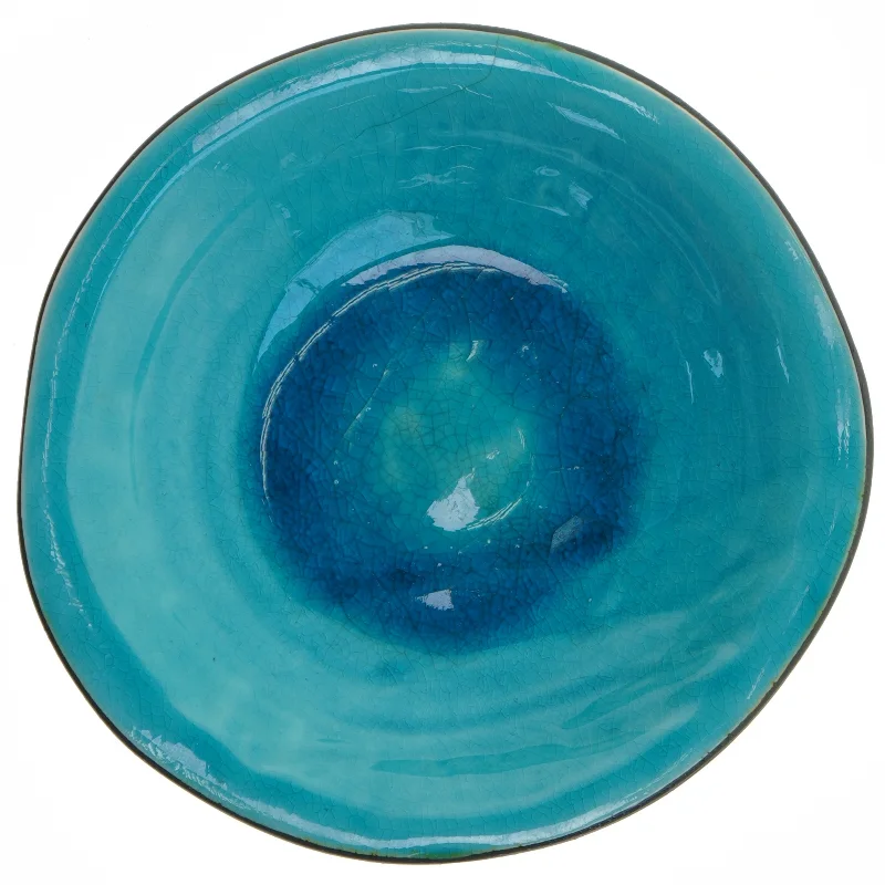 Blåt keramisk fad (str. Ø 25 cm)