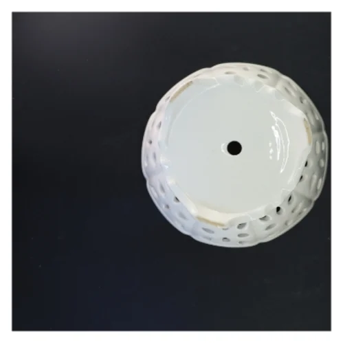 Hvid keramik frugtskål (str. 19x24 cm)