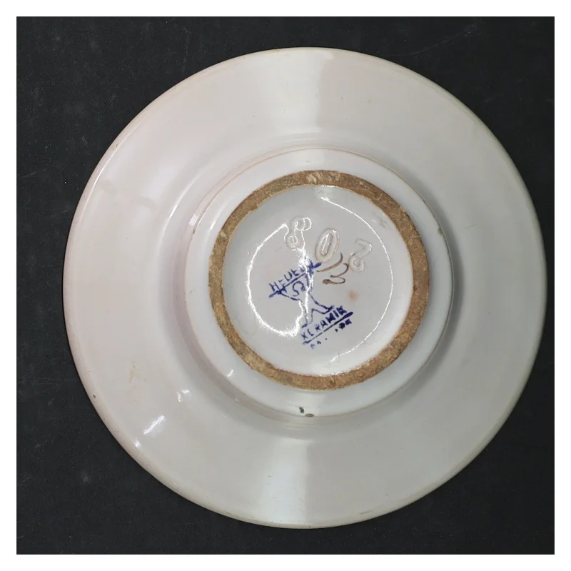 Håndmalet fajance tallerken fra Hedebo (str. Ø. 15 cm)
