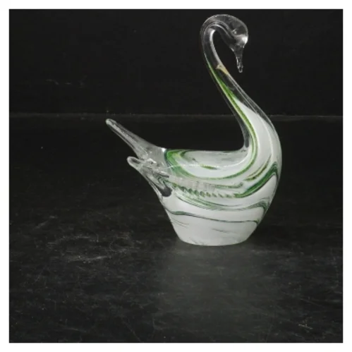 Glasfigur af en svane (str. 12,5 cm)
