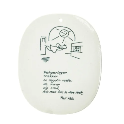 Piet Hein keramisk platte fra Royal Copenhagen (str. 16,5x14 cm)