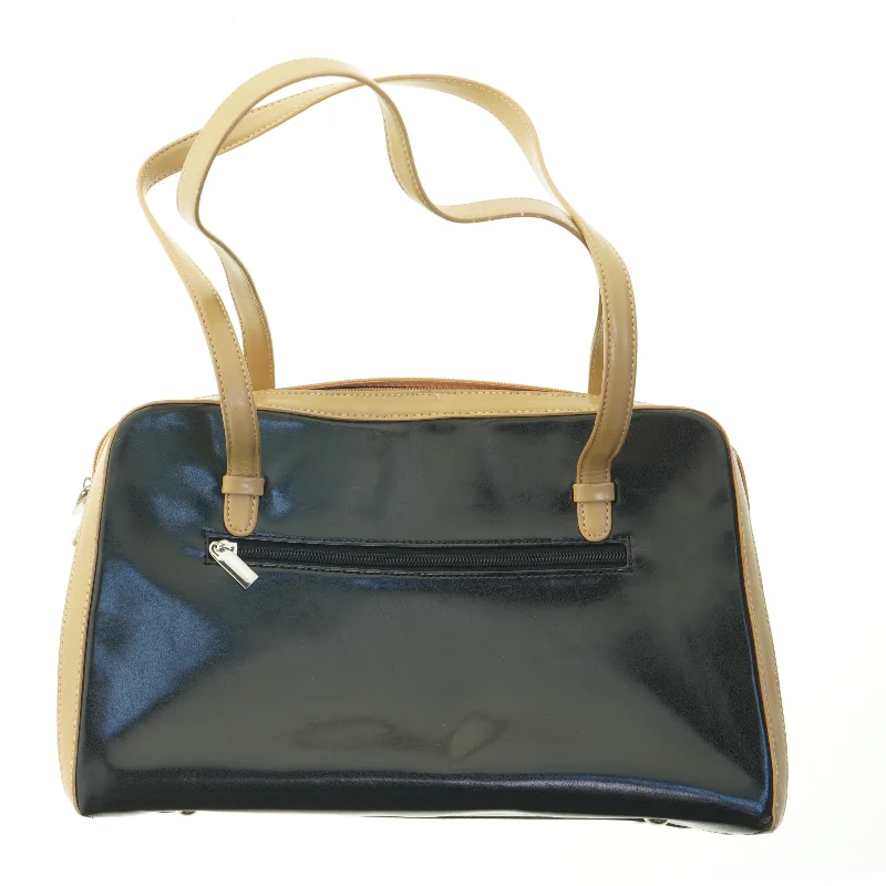 Sort og beige skuldertaske (str. 35x24 cm)