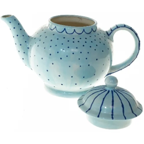 Blå tepotte med låg (str. 18x26 cm)