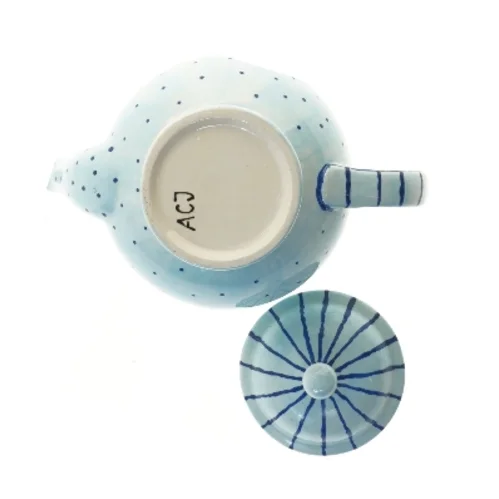 Blå tepotte med låg (str. 18x26 cm)