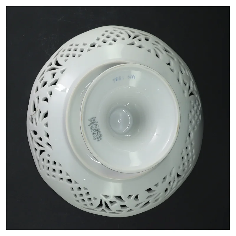 Porcelænsskål på fod fra Schumann (str. Ø 19 cm)