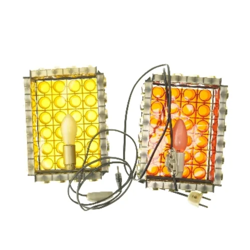 Retro væglamper med farvet glas (str. 22x8x17 cm)