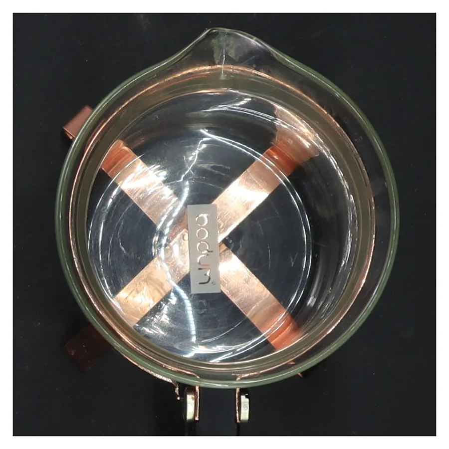 Glaskande med kobberholder fra Bodum (str. Ø 8x9 cm)