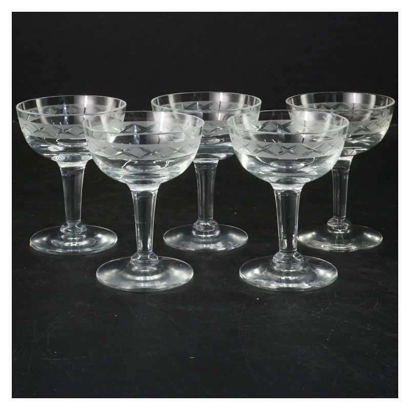 Sæt med 5 glas med mønster (str. 9 cm)