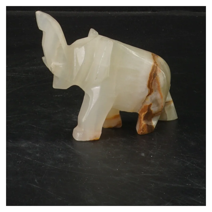 Onyks elefant figur (str. 12x9 cm)