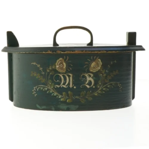 Dekorativ trækasse med låg (str. 27x13 cm)