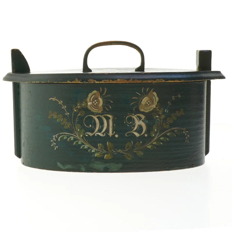 Dekorativ trækasse med låg (str. 27x13 cm)