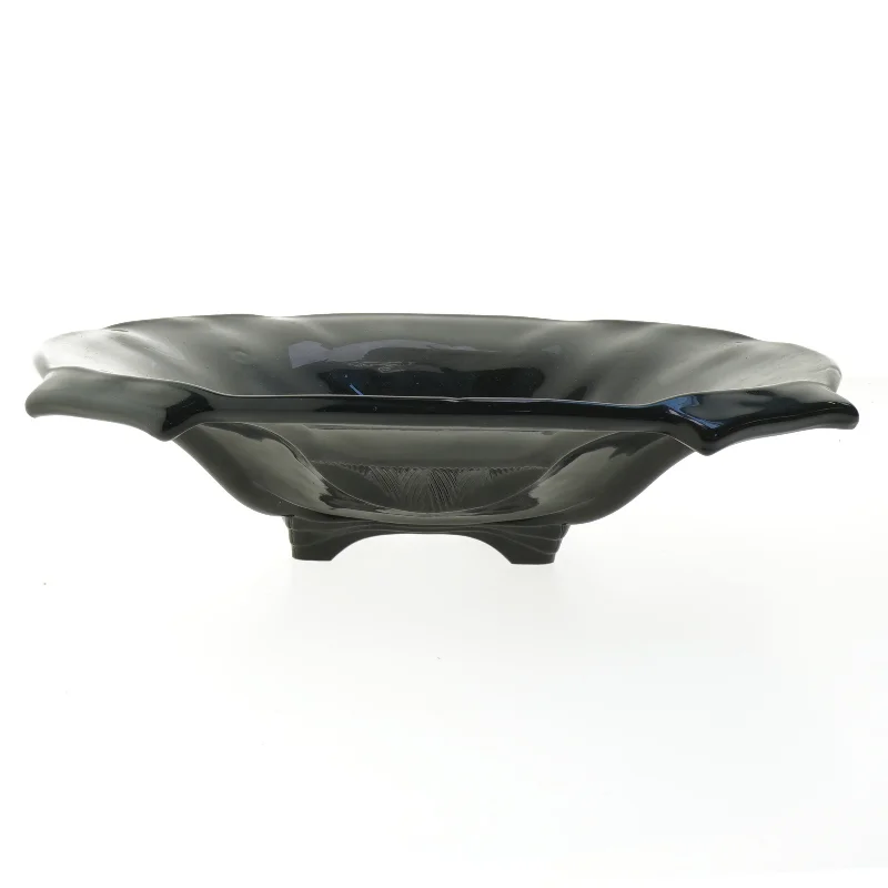 Sort glas skål (str. Ø 30 cm)