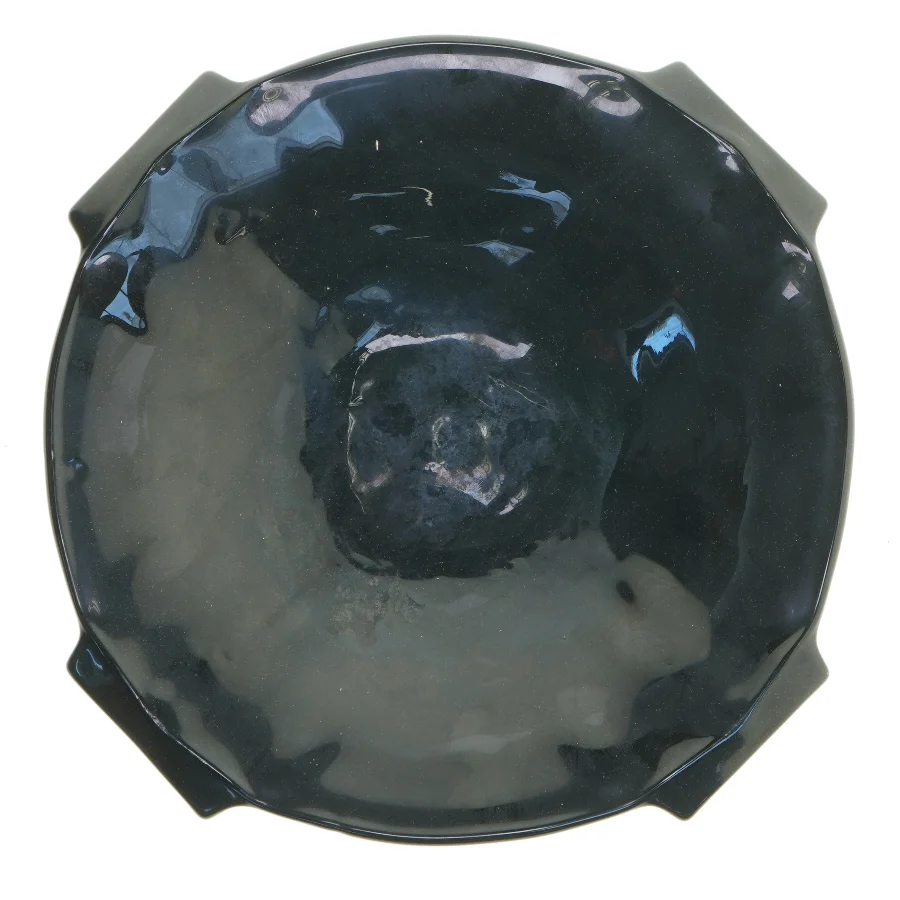 Sort glas skål (str. Ø 30 cm)