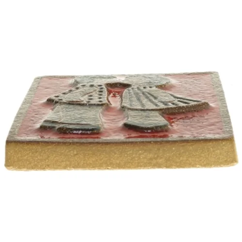 Keramisk vægdekoration (str. 17,5x15,5 cm) fra Søholm