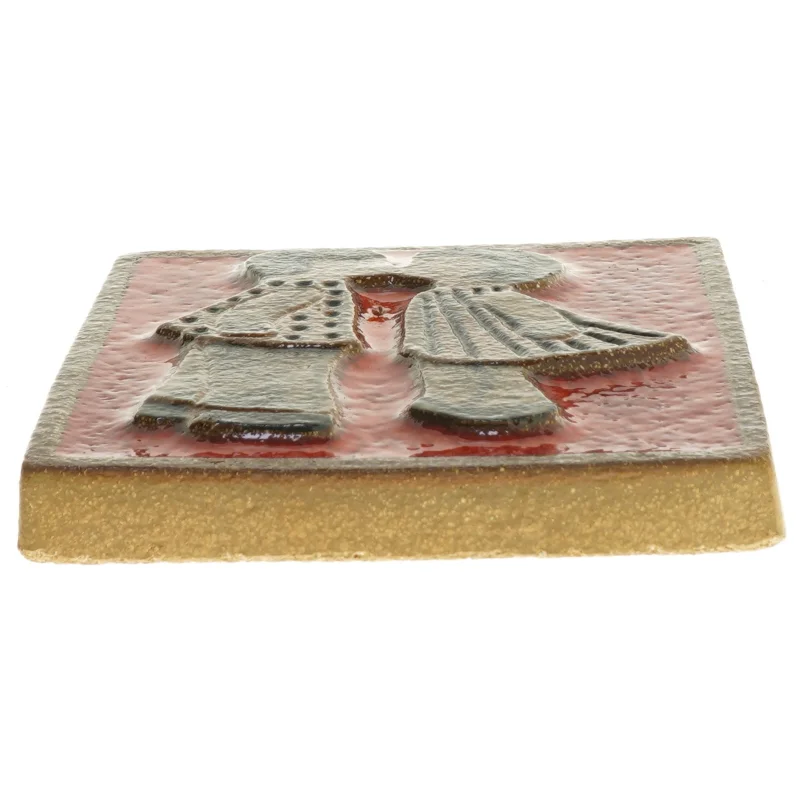 Keramisk vægdekoration (str. 17,5x15,5 cm) fra Søholm