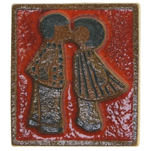 Keramisk vægdekoration (str. 17,5x15,5 cm) fra Søholm