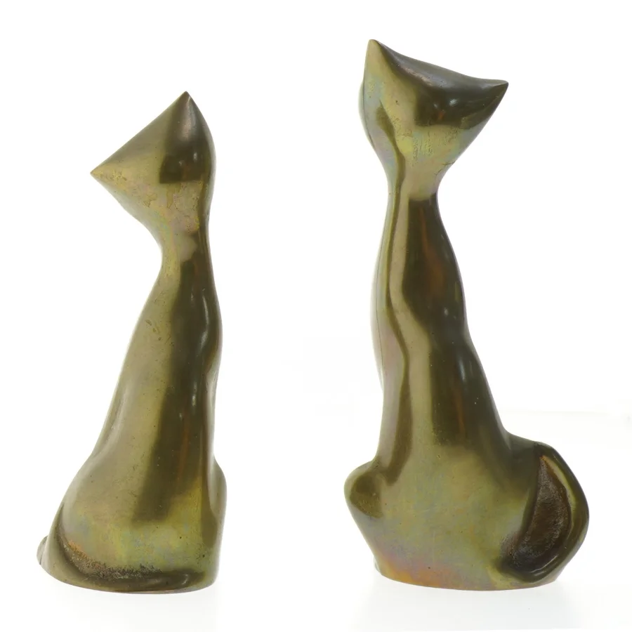 Messing kattefigurer (str. 18 cm)