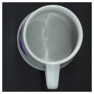 Kaffekop med farvet design (str. Ø 7,5x10 cm)