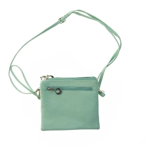 Lysegrøn taske med rem fra Rh.ronghua (str. 19,5x17,5 cm)