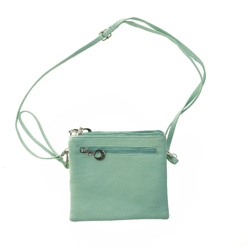 Lysegrøn taske med rem fra Rh.ronghua (str. 19,5x17,5 cm)