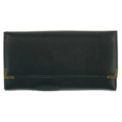 Sort læderpung (str. 18x10 cm)