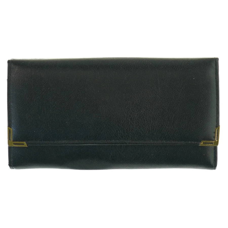 Sort læderpung (str. 18x10 cm)