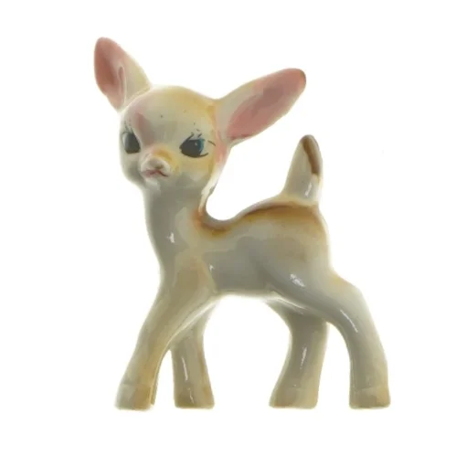 Keramisk Bambi figur (str. 8,5x7 cm)