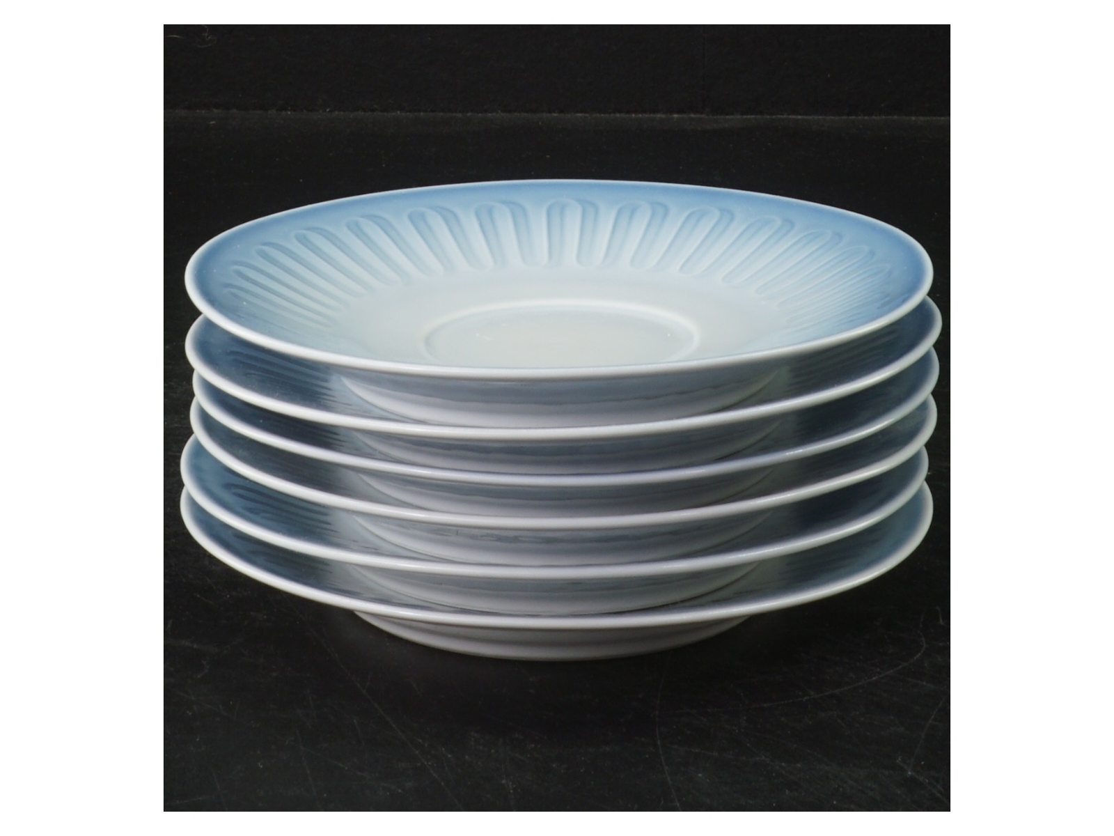 Seks tallerkener i porcelæn fra B&G (str. Ø. 14 cm. 6 styk)