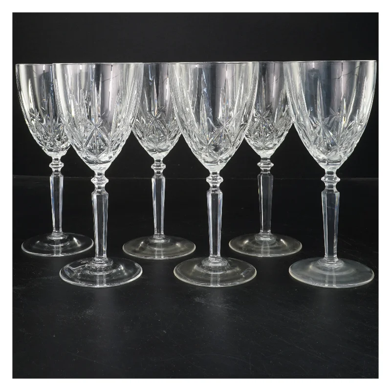 Sæt af seks krystalglas (str. 20x8 cm)