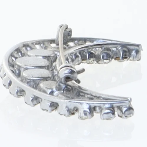 Broche med måneformede rhinsten (str. 5 cm)