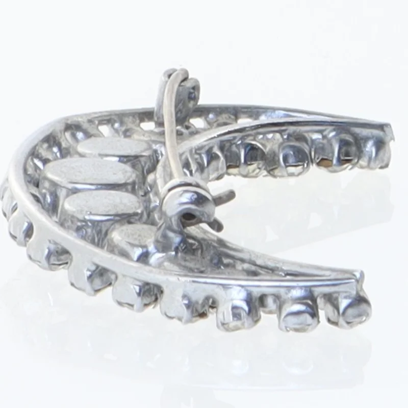 Broche med måneformede rhinsten (str. 5 cm)