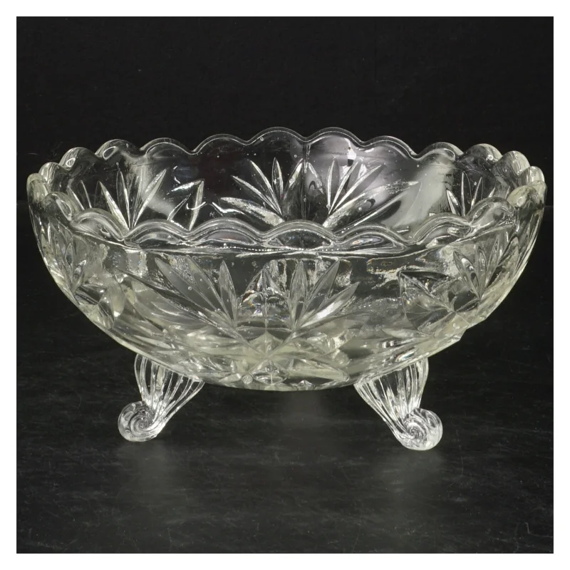Glas skål med mønster (str. Ø 17 cm)
