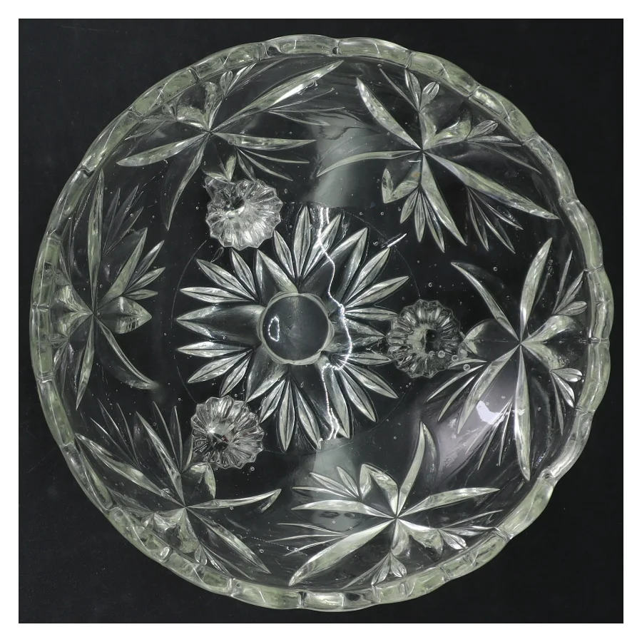 Glas skål med mønster (str. Ø 17 cm)