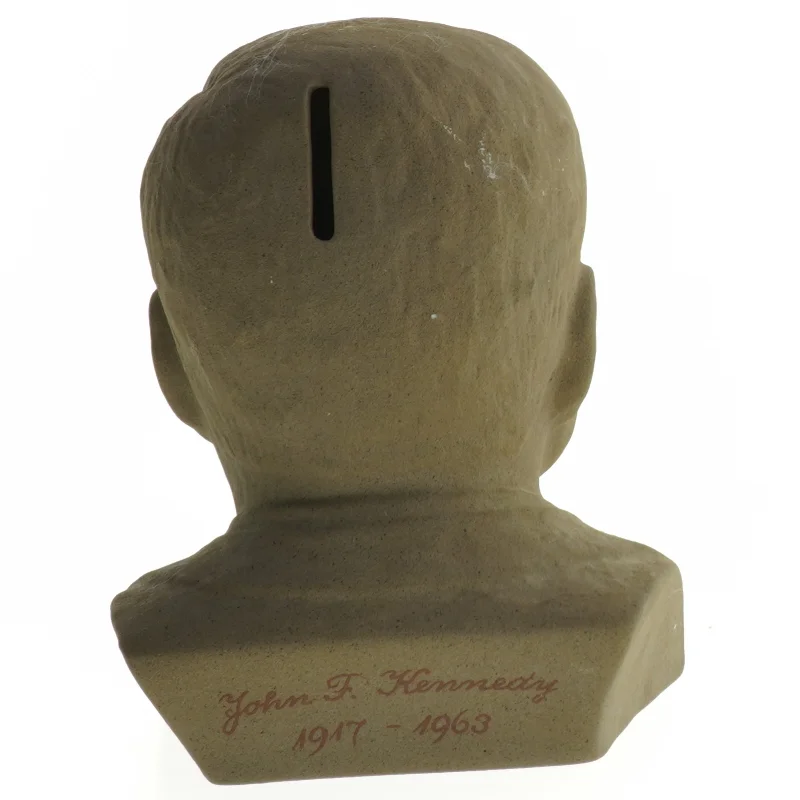 Buste af John F. Kennedy sparebøsse (str. 17x13 cm)