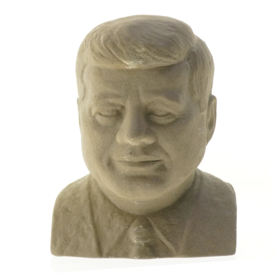 Buste af John F. Kennedy sparebøsse (str. 17x13 cm)