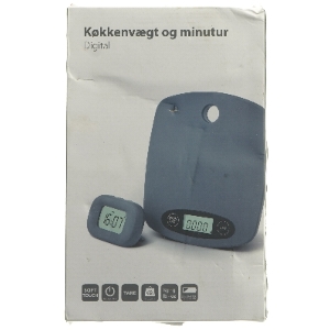 Digital køkkenvægt og minutur (str. 17x19,5 & 8,5x6 cm)