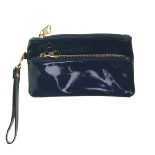 Blålakeret clutch (str. 19x11,5 cm)