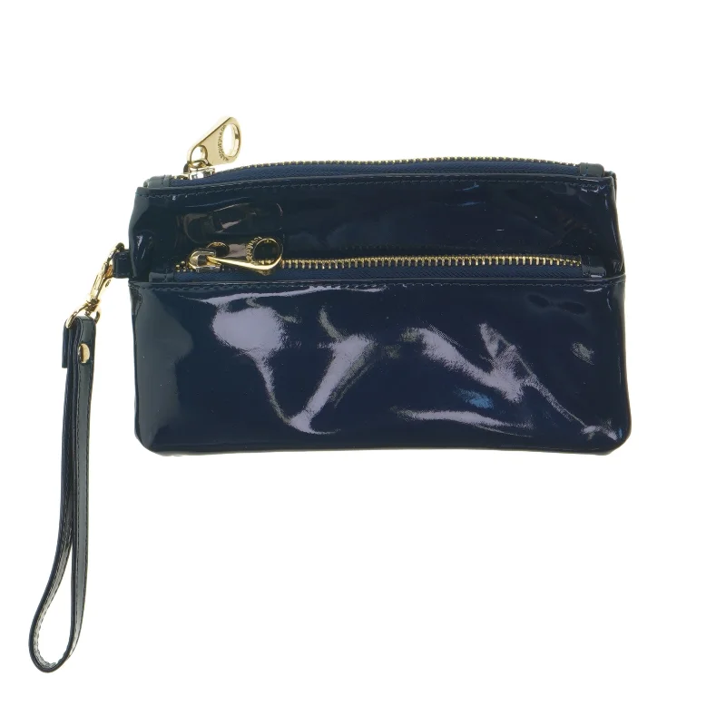 Blålakeret clutch (str. 19x11,5 cm)