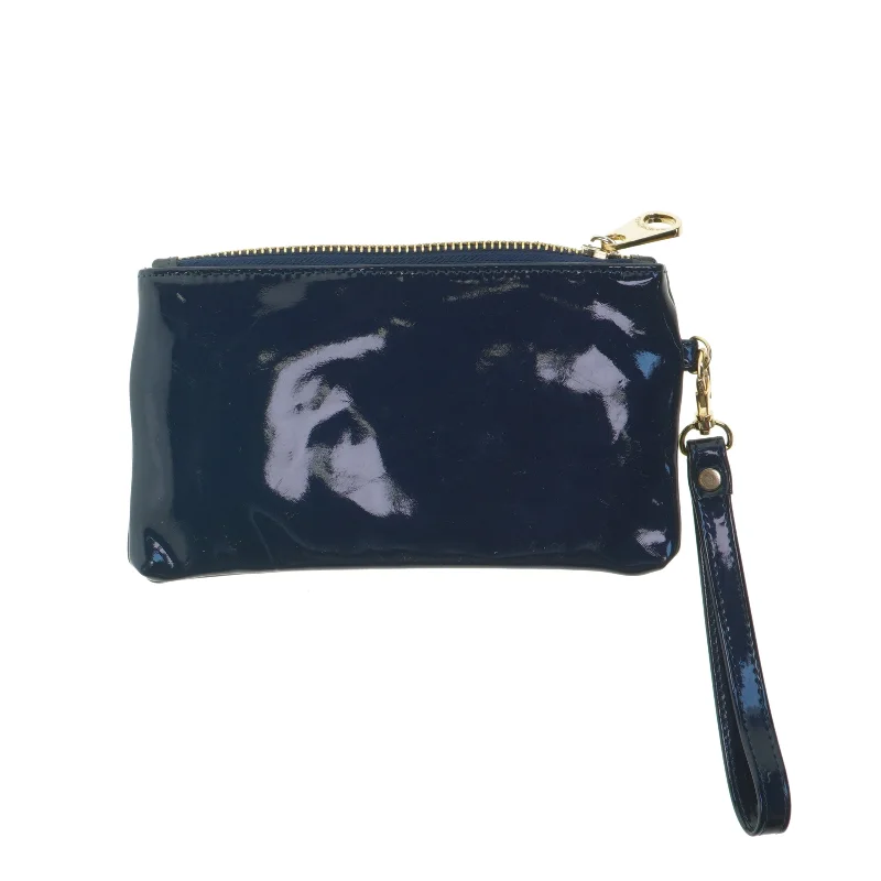 Blålakeret clutch (str. 19x11,5 cm)