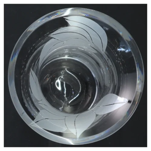 Dekorativ glasvase med bladmønster (str. 12x16 cm)