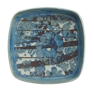 Firkantet dekorativ tallerken fra Royal Copenhagen (str. 17x17 cm)