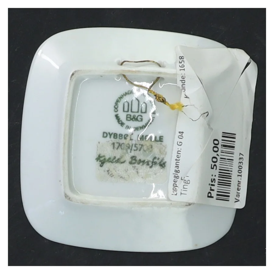 B&G porcelænsplakette Dybbøl Mølle fra Bing & Grøndahl (str. 8x8x1 cm)